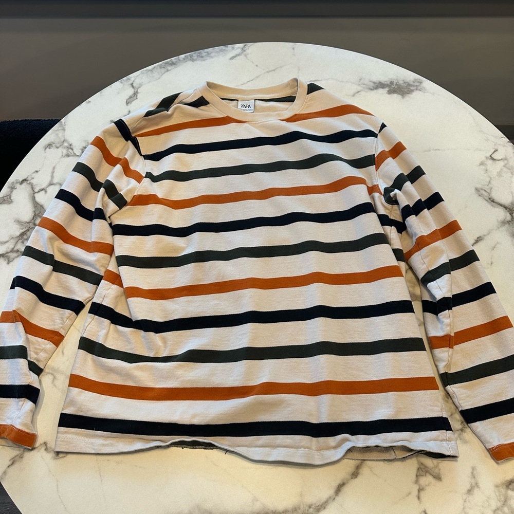 Zara Men’s Striped Lightweight Sweatshirt Size XL
